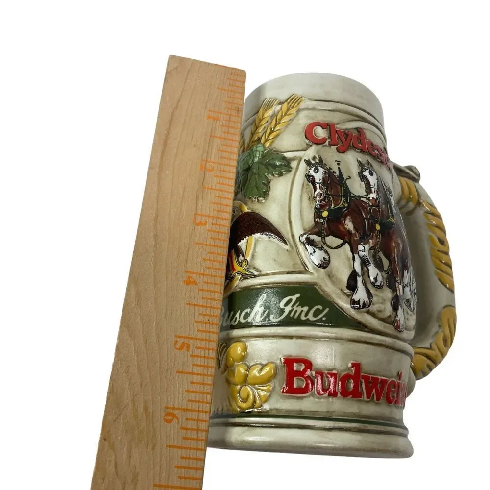 1980s Budweiser Clydesdale Beer Stein Vintage‎ Anheuser-Busch RARE Brazil